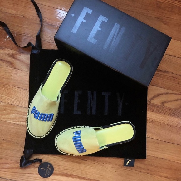 Puma X Fenty Women ESPADRILLE RIHANNA SLIPPERS SLIDES YEL/BLU/BL Women’s 6.5 - Picture 3 of 8